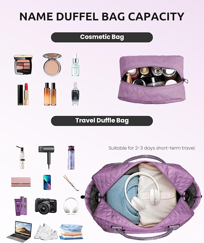 Gifts for Teen Girls - Initial Dual Compartment Personalized Weekender, Overnight Travel Bag with Monogram, Makeup Holder (Letter H)