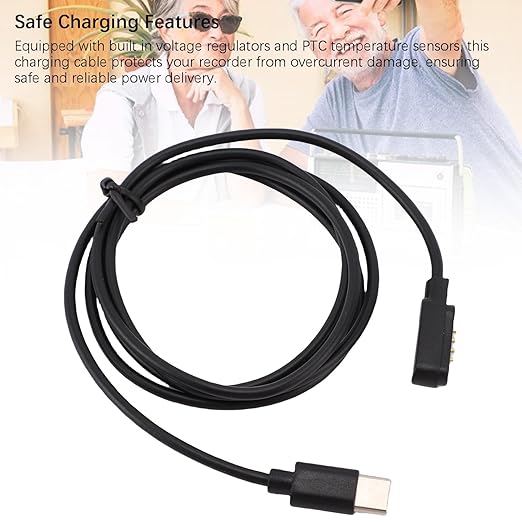Zunate 2pcs USB C Charging Cable for Note AI Voice Recorder, Portable Magnetic Charging Replacement, 3.28ft Fast Charge Cable for Voice Recorder Charger