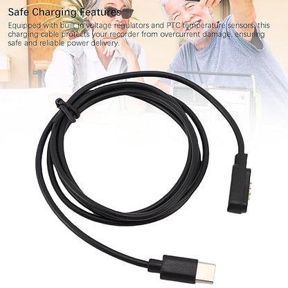 Zunate 2pcs USB C Charging Cable for Note AI Voice Recorder, Portable Magnetic Charging Replacement, 3.28ft Fast Charge Cable for Voice Recorder Charger