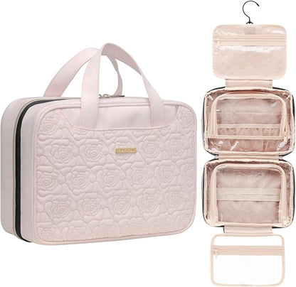 Everfun Hanging Travel Toiletry Bag Christmas Gifts for Women Traveling With Leakproof Compartment Makeup Cosmetic Organizer Dopp Kit Travel Accessories Essentials Must Have