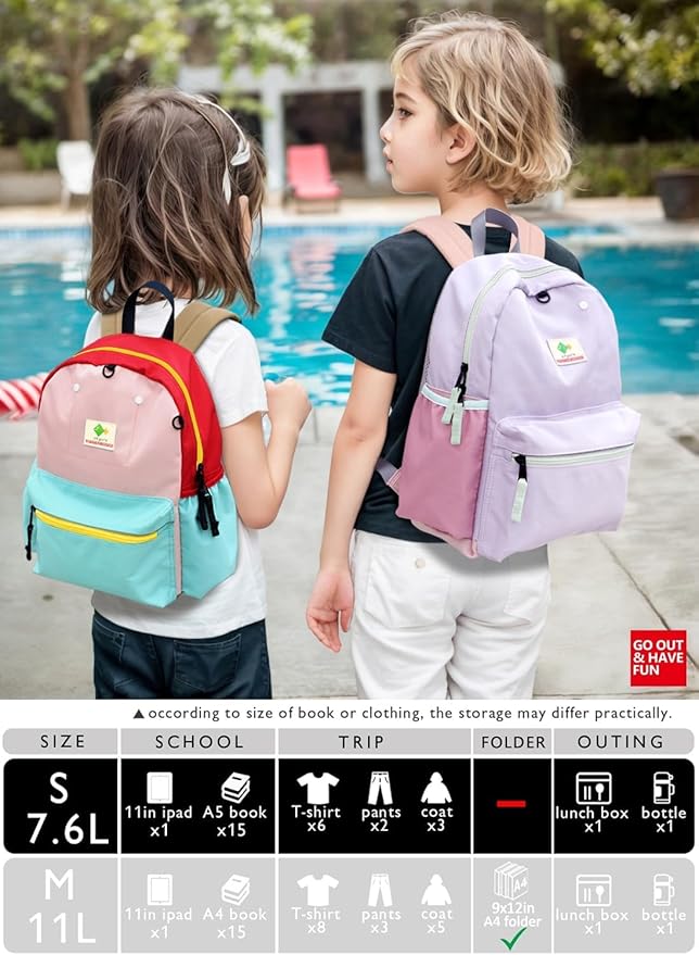 Preschool Toddler Backpack For Boys Girls, School Mini & Travel, Small Kids Child Backpacks, Kindergarten Elementary bag, 11.6" H