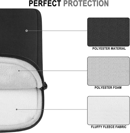 Laptop Sleeve Case, Water Resistant Shockproof Protective Computer Cover Traveling Carrying Bag with Pocket, Portable Laptop Case Compatible for 17 Inch HP, Dell, Lenovo, Lenovo, Acer, Black