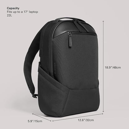 Troubadour Apex 3.0-22L Premium Laptop Backpack - Ergonomic & Water Resistant - Designed for Work and Travel - Black