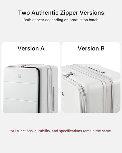 Hanke Hardside Expandable Carry On Luggage, 20 Inch Top Opening Trunk Luggages with Spinner Wheels, All-PC Hard Shell Carry-On Suitcase, Lightweight & TSA Airline Approved (Smoke White, 46L)