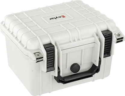 Eylar Small 10.62" Deep Gear, Equipment, Hard Camera Case Waterproof with Foam TSA Standards (White)