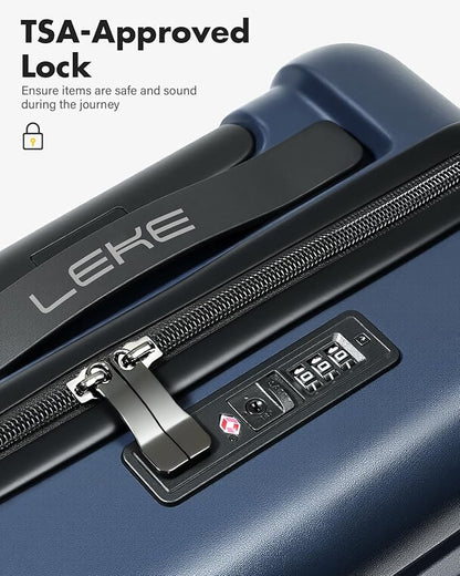Lekesky Carry On Luggage 22x14x9 Airline Approved, 20 Inch Hard Shell Suitcase with TSA Lock, Lightweight Spinner Wheels Durable ABS Carry-On for Travel Weekend Trips Men Women, Blue