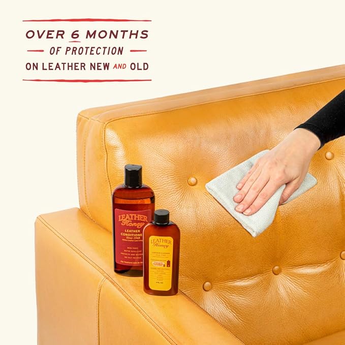 Leather Honey Combo Wipes with 8oz Conditioner