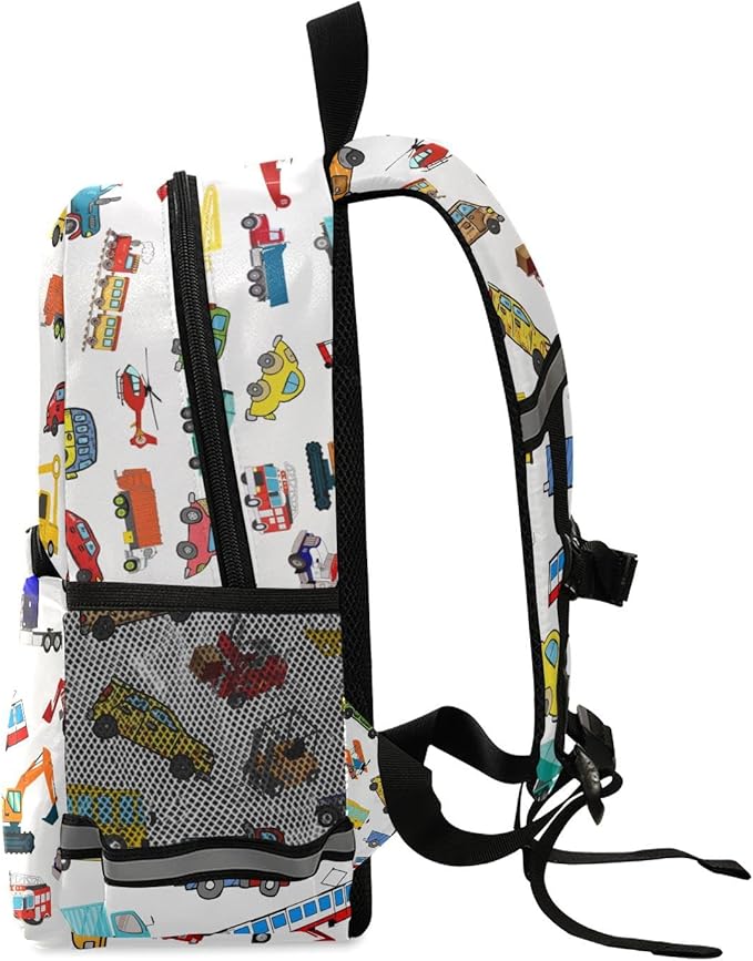 Transportation Cars Kid's Toddler Backpack for Boys Girls Preschool Nursery with Safety Leash (011411)