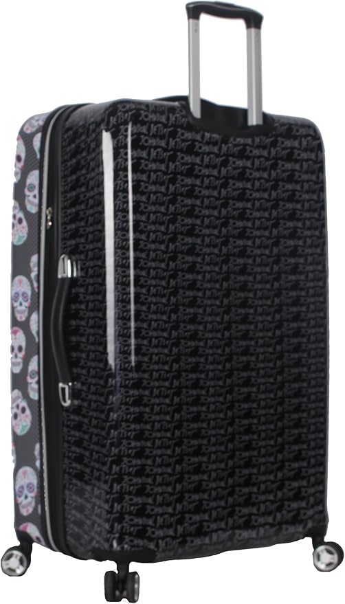 Betsey Johnson 30 Inch Checked Luggage Collection - Expandable Scratch Resistant (ABS + PC) Hardside Suitcase - Designer Lightweight Bag with 8-Rolling Spinner Wheels