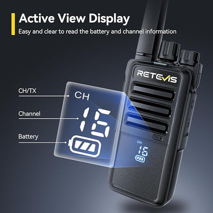 Retevis RT68H Long Range Walkie Talkies,Two Way Radio Rechargeable,Visualization,Ease of use,Hidden LED Display,Keylock,VOX,Heavy Duty 2 Way Radios for Adults for School Plant Healthcare(20 Pack)