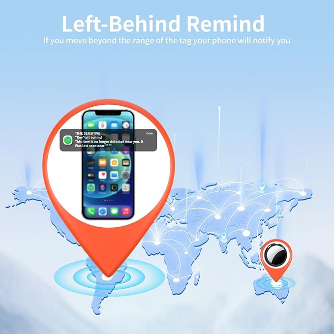Tracker Tags 4 Pack [Apple MFi Certified] Pair with Apple Find My(iOS Only) Air Smart Bluetoot Tracking Tags Key Item Finder Locator Waterproof Worldwide Tracker for Pets Wallet Backpack Dogs Luggage