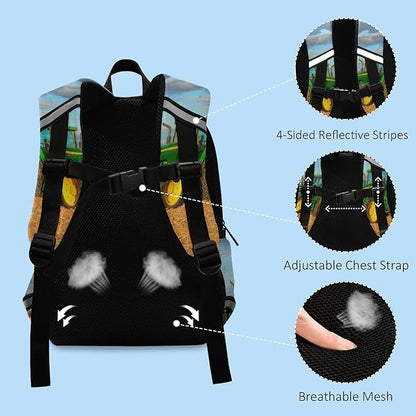 Tractor Kid's Toddler Backpack for Boys Girls Preschool Nursery with Safety Leash (012213)