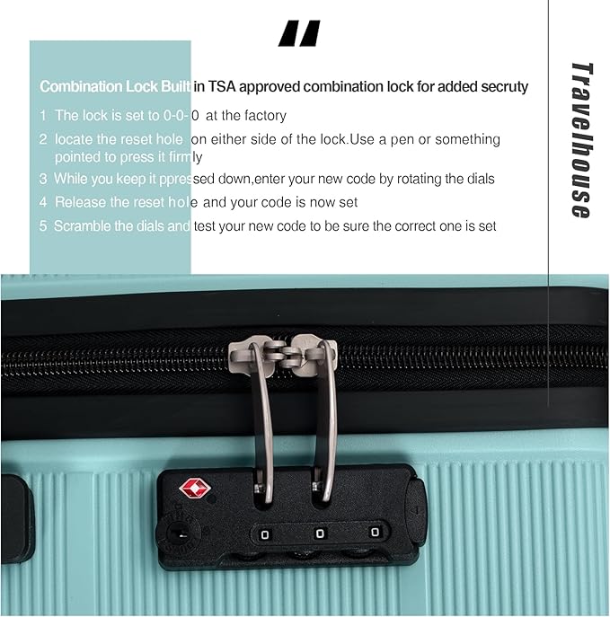 Travelhouse Luggage Sets, Expandable Hardside Suitcases 24in/28in, Carry on 20in,3 Piece Set Travel Luggages Clearance with Double Spinner Wheels TSA Lock Lightweight (Green-1206)
