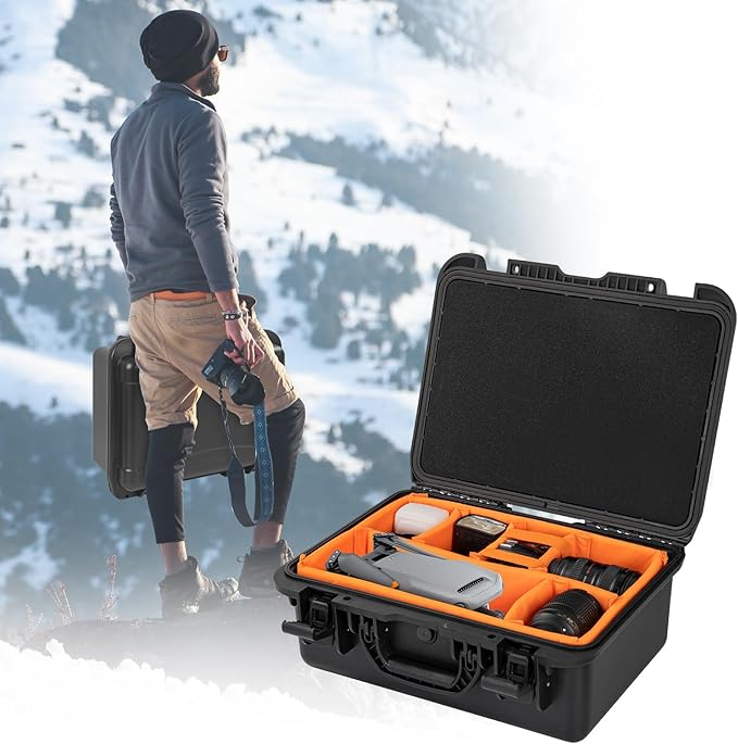 Protective Camera Case 16 X 10.6 X 5 Inch Shockproof Water-resistant with Adjustable Dividers (Can hold cameras, pistols, gear, equipment)