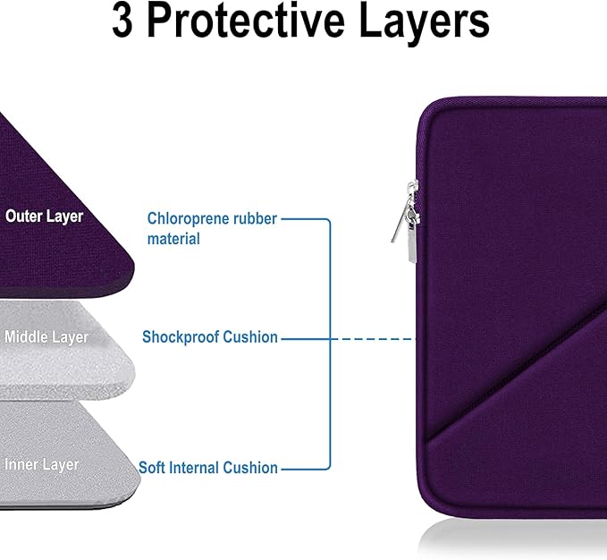 Laptop Case 15.6 inch, Traveling Carrying Computer Bag with Zippered Pocket, Shockproof Protective Laptop Sleeve Compatible for Apple Notebook, HP, Dell, Acer, Asus, Lenovo, Purple