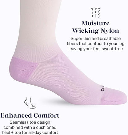 Comrad Nylon Knee High Socks - 15-20mmHg Graduated Compression Socks - Soft & Breathable Support Unisex Socks