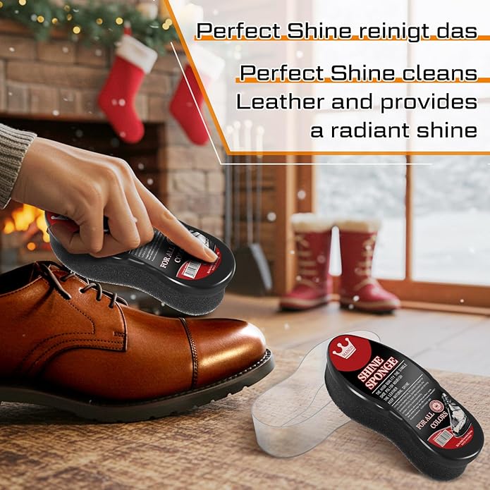 Loopeer 12 Pcs Shoe Shine Sponge Bulk, Instant Leather Shoes Shiner Care for Boots, Leather Accessories Quick Cleaning