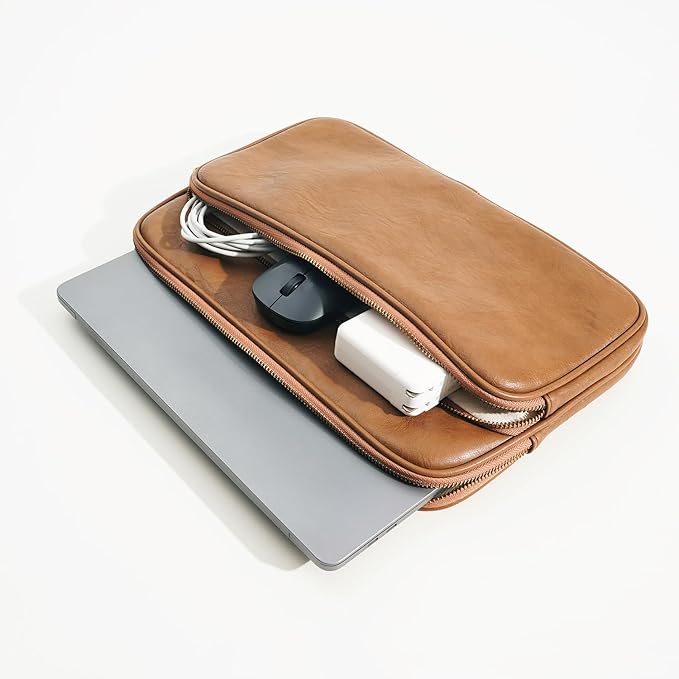 Laptop Sleeve Bag 14 Inch Compatible with MacBook Pro 14, MacBook Air 13, Surface Pro 9, Surface Laptop Studio Color Brown