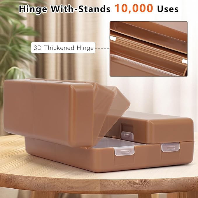 FYY 2 Pcs Daily Pill Organizer, 7 Compartments Portable Pill Case Travel Pill Organizer,[Folding Design] Pill Box for Purse Pocket to Hold Vitamins,Cod Liver Oil,Supplements and Medication-Brown