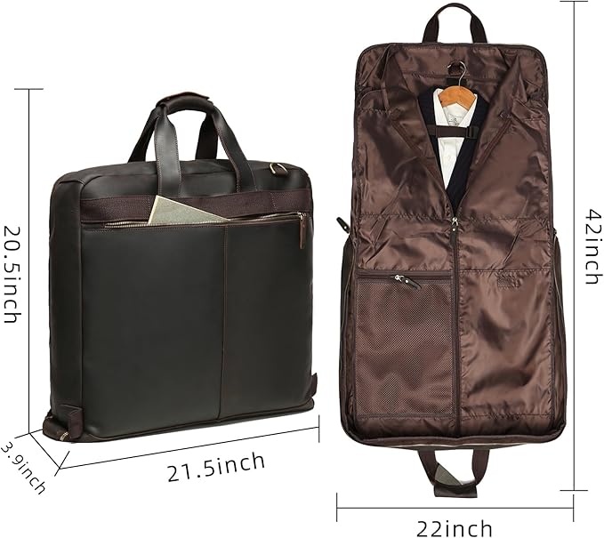 Carry On Garment Bags Large Suit Travel Bag for Men Foldable 2 in 1 Hanging Suitcase Luggage Bags for Travel Business Trips