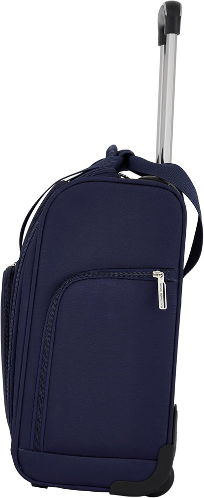 French Connection 16" Underseat Carry-On Luggage with USB/USB-C Ports, Blue Depths