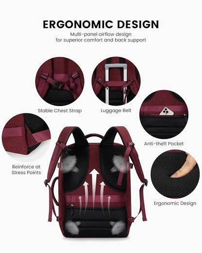 LOVEVOOK Carry on Backpack, 45L Large Travel Backpack for Women Men Airline Approved, Expandable Large Suitcase Backpacks With 4 Packing Cubes, Aer Travel Pack 3, Water Resistant Weekender Bag