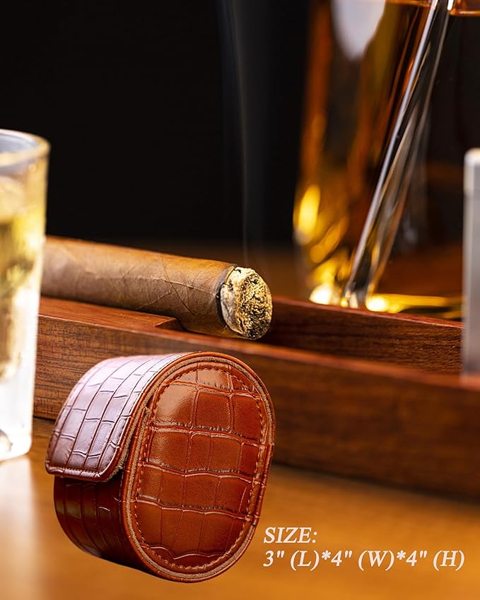 MR.OKAY Single Watch Travel Case-Classic Leather Watch Case With Superb Texture.(Portable Watch Roll Or Organizer For Storage And Display).Festival Gift For Men, All Handcrafted By Artisans.