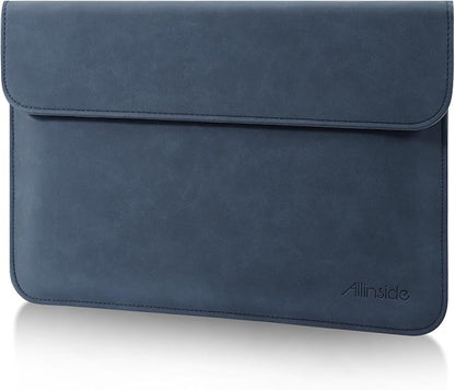 Allinside 13 Inch Laptop Sleeve Case for MacBook Air 13 2018-2025/MacBook Pro 13 2016-2022/Macbook Pro 14 2021-2024, Waterproof Matte PU Leather Horizontal Envelope Protective Case Cover, Navy Blue