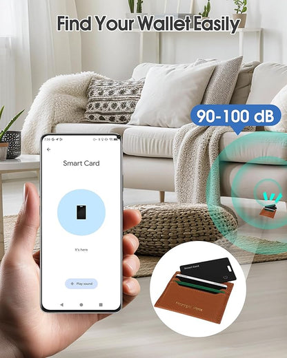 Wallet Tracker Card for Android,Rechargeable Air Tag Wallet Finder, Thin and Light Smart Card IP68 Waterproof GPS Tracker Item Locator for Google Find Hub App(Android Only)