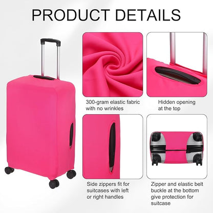 uxcell Travel Luggage Cover, Washable Suitcase Covers for Luggage Anti-scratch Suitcase Protector Elastic Baggage Protective, Fits 22-25 Inch Suit Case, Pink