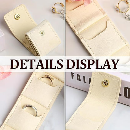 3Pcs Mini Travel Jewelry Bag, Mini Travel Jewelry Roll Bag with Buckle, Portable Foldable Travel Jewelry Organizer Case for Journey Rings, Necklaces, Earrings