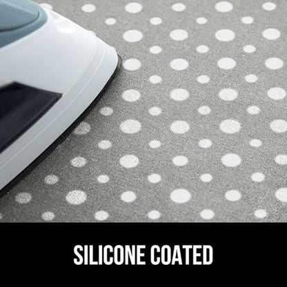 GORILLA GRIP Ironing Mat, Portable Iron Pad, Magnetic Cover for Top of Laundry Washer, Dryer, Table Top, Countertop Blanket, Silicone Coating and Scorch Resistant, Travel Size 28x24, Polka Dots