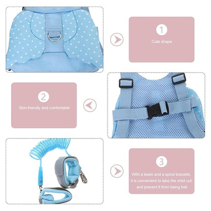 Harness Leash with Anti-Lost Wrist Link Safety Walking Strap Backpack for Boys and Skin-Friendly Breathable Leash for Outdoor Travel and Daily Use