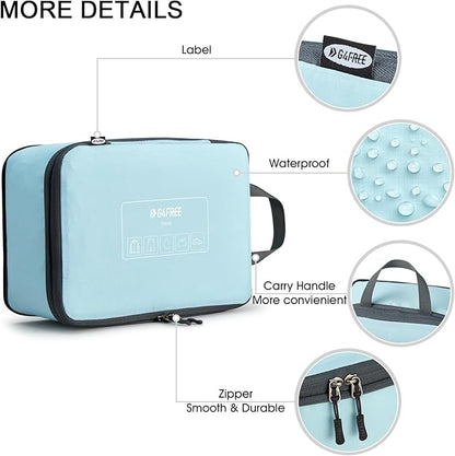 G4Free 6 Set Compression Packing Cubes, 3 sizes Travel Packing Organizers for Suitcases, Expandable Luggage Suitcase Storage Bags Set, Lightweight Packing Cubes Travel Essentials