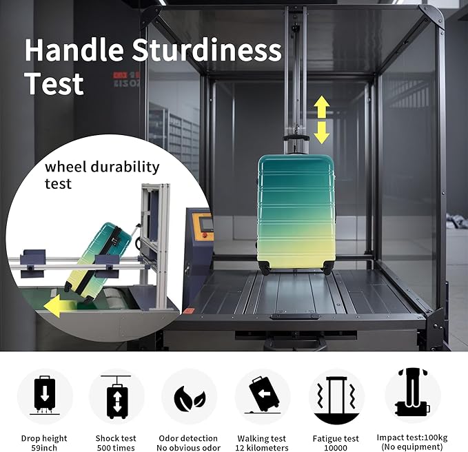 Hardshell Luggage Sets 3 Piece Gradient Color Expandable Suitcase with Spinner Wheels and TSA Lock
