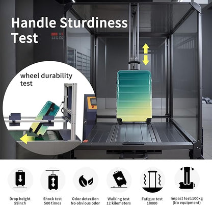 Hardshell Luggage Sets 3 Piece Gradient Color Expandable Suitcase with Spinner Wheels and TSA Lock