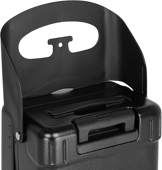 smilesun 20" Carry On Luggage with Seat For Kids & Adults，Hardside Ride On Suitcase with 360°Spinner and TSA Lock For Travel(Black, 20-in)