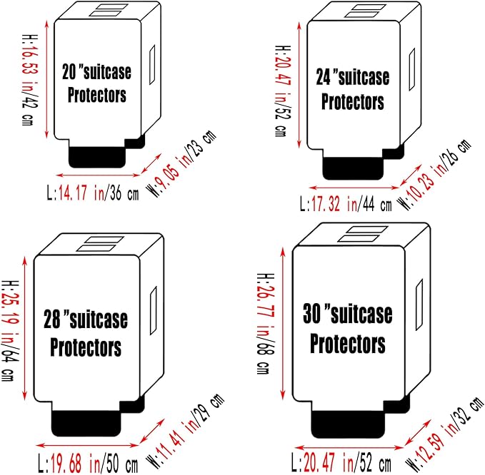 20 Inch Clear PVC Luggage Cover Protectors Suitcase Covers for Luggage Thickened suitcase protective cover for Wheeled Suitcase Suitable for 20"
