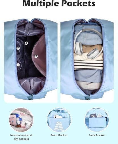 Birthday Gifts for Teen, College Essentials Travel Duffel Bag, Gym Bag, Personalized Weekender Bag，Monogram Overnight Bag Daughter Gifts Bridal Shower Gifts Birthday Gifts for Girl (Letter V)