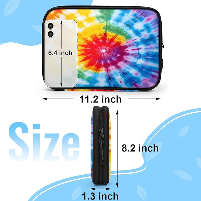 Cable Organizer Tie Dye Rainbow Electronics Travel Organizer Case Tech Accessories Pouch Waterproof Cord Storage Bag for Power Bank Charger Phone Earphone