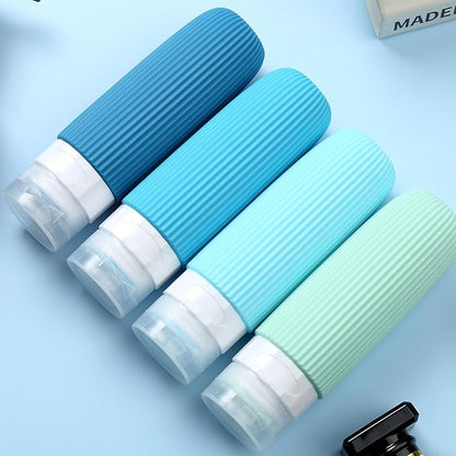 Travel Bottles for Toiletries, Tsa Approved 3oz Portable Travel Bottles, BPA Free Leak Proof Squeezable Silicone Travel Size Containers, Travel Accessories with Clear Toiletry Bag (4 Pack)