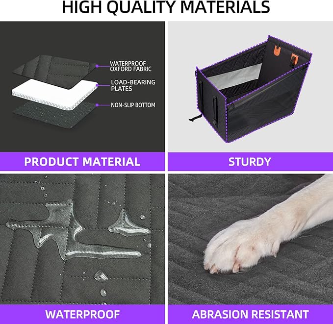 Medium Dog Car Seat,Back Seat Extender for Dogs,Waterproof Large Dog Seat Cover for Backseat, Pet Bed for Car Hammock(Black-s)