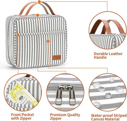 Bosidu Hanging Travel Toiletry Bag,Large Capacity Cosmetic Travel Toiletry Organizer for Women with 4 Compartments & 1 Sturdy Hook,Perfect for Travel/Daily Use/Christmas
