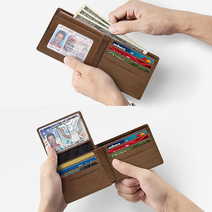 Zitahli Wallet for Men 12 Card Holder Slim Rfid Leather 2 ID Window Wallets With Gift Box Men's Accessories