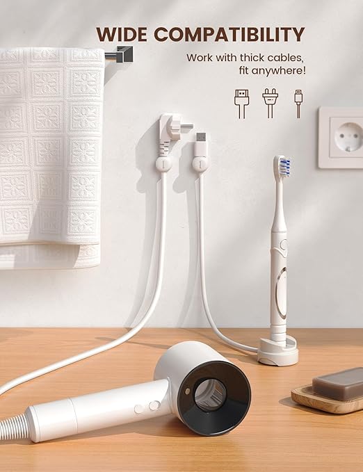Lamicall 12Pack Rotatable Cord Organizer, Office Desk Nightstand Accessories - Cable Clips Management, Birthday Gifts for Teens Friends, Desk Phone Charger Holder Gadget, Home Workspace Organizer