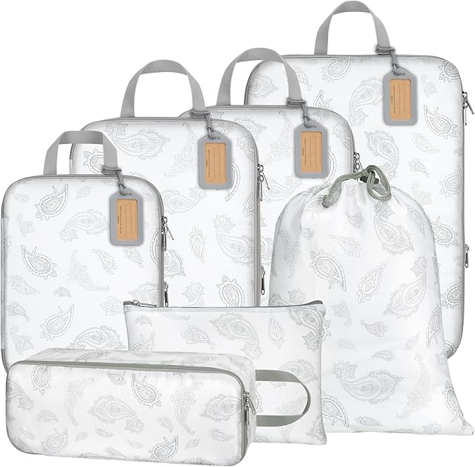 Cambond Compression Packing Cubes for Travel Women - Expandable Travel Bags Luggage Organizers Travel Essentials Compression Cubes for Travel Carry on Suitcases Organizer