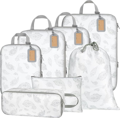 Cambond Compression Packing Cubes for Travel Women - Expandable Travel Bags Luggage Organizers Travel Essentials Compression Cubes for Travel Carry on Suitcases Organizer