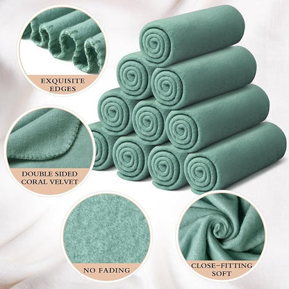 Kinlop Fleece Blanket Bulk 60 x 50 Inch Soft Lightweight Fleece Cozy Blanket Warm Throw Plush Pet Throw for Bed Couch Sofa Home Office Wedding Gifts Travel Camping(Lake Blue,40 Packs)