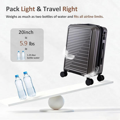 OUZZO Luggage Sets 3 Piece Expandable Suitcase Sets with Double Spinner Wheels Hardshell Lightweight PC Checked Luggage set TSA Lock for Family Trips, Business,Vacation