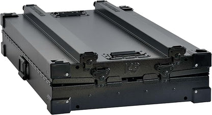 Heavy Duty Fully Collapsible Powder-Coated Aluminum Dog Crate - Medium-Long (Black)